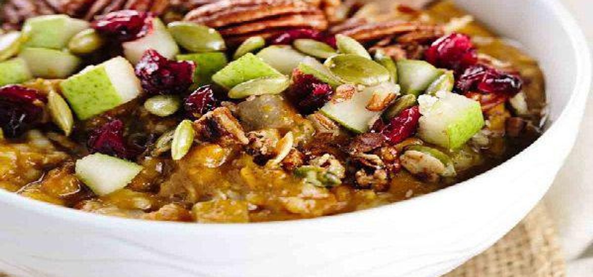Pumpkin Slow Cooker Steel Cut Oatmeal Recipe | SideChef