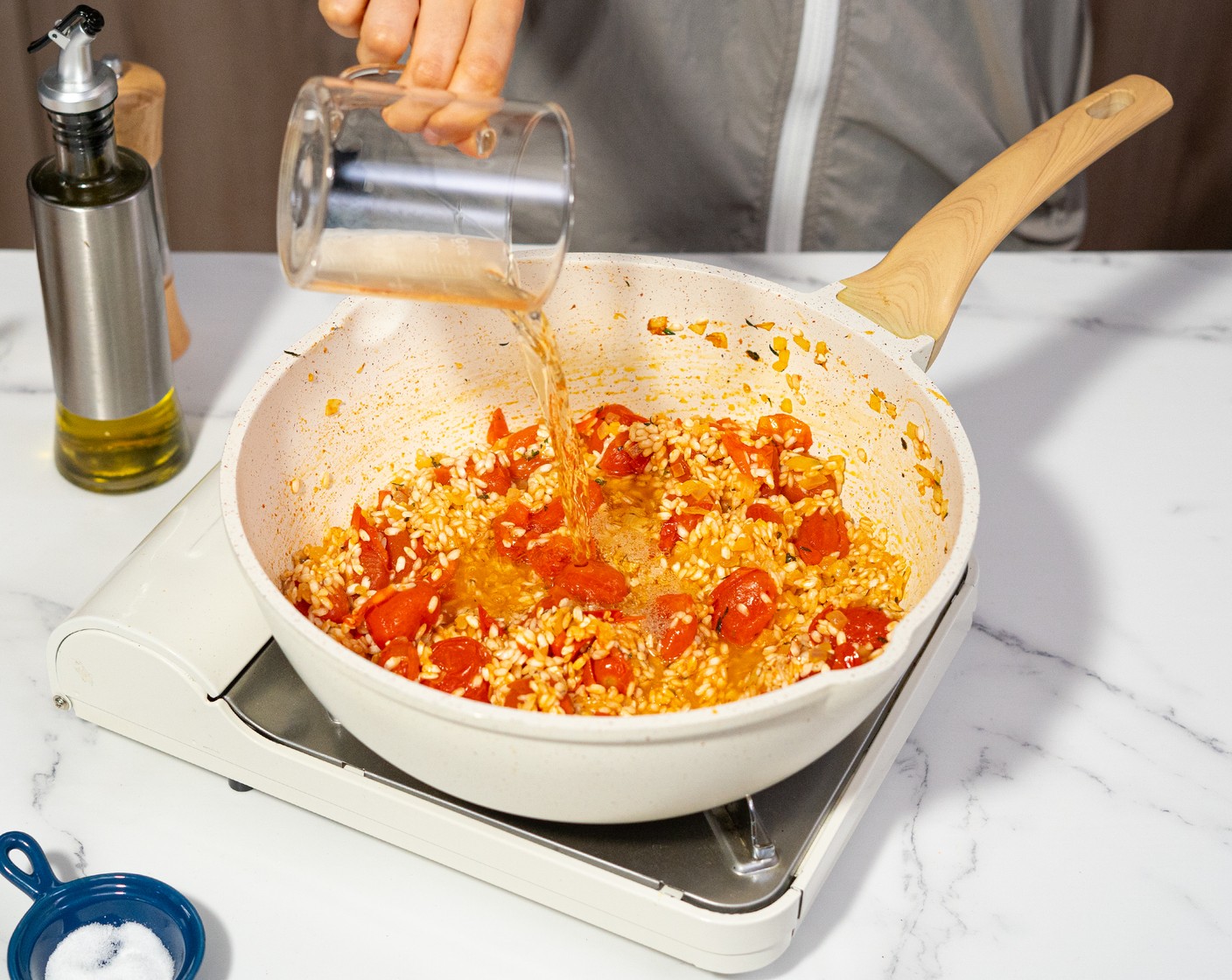 step 5 Add the White Wine (1/2 cup) and cook until the liquid has evaporated, make sure to scrape up the browned bits from the bottom of the pan.