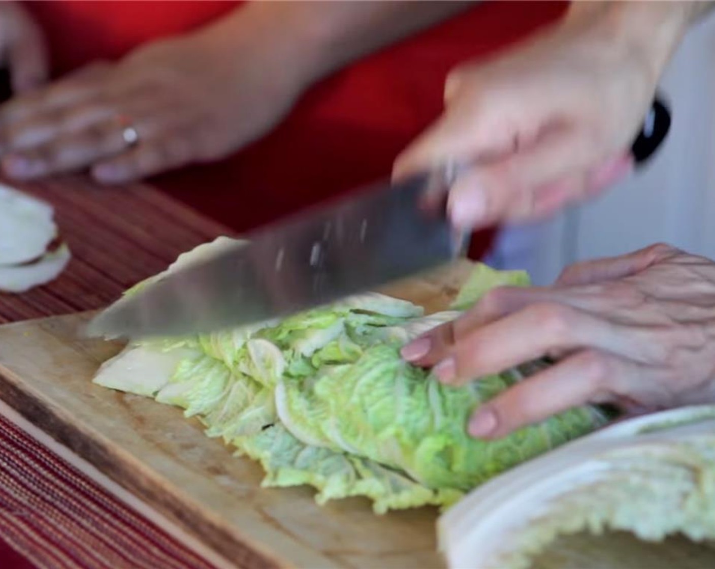 step 1 Chop the Napa Cabbage (1 head).