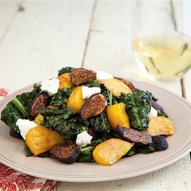 Roasted Kale & Beet Salad with Figs, Goat Cheese Recipe | SideChef