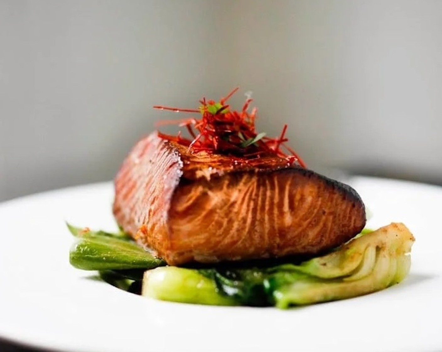 Tea Smoked Salmon with Five Spice and Bok Choy