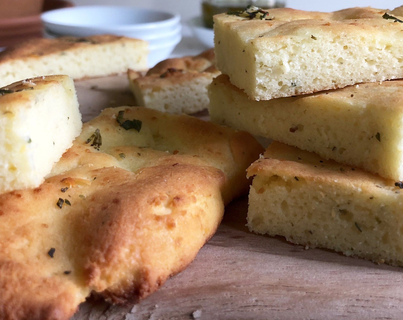 step 11 Remove from the oven and let cool for 10 minutes before gently transferring from the pan to a cooling rack. Cut into 12 equal pieces and serve while still warm with dipping sauce.