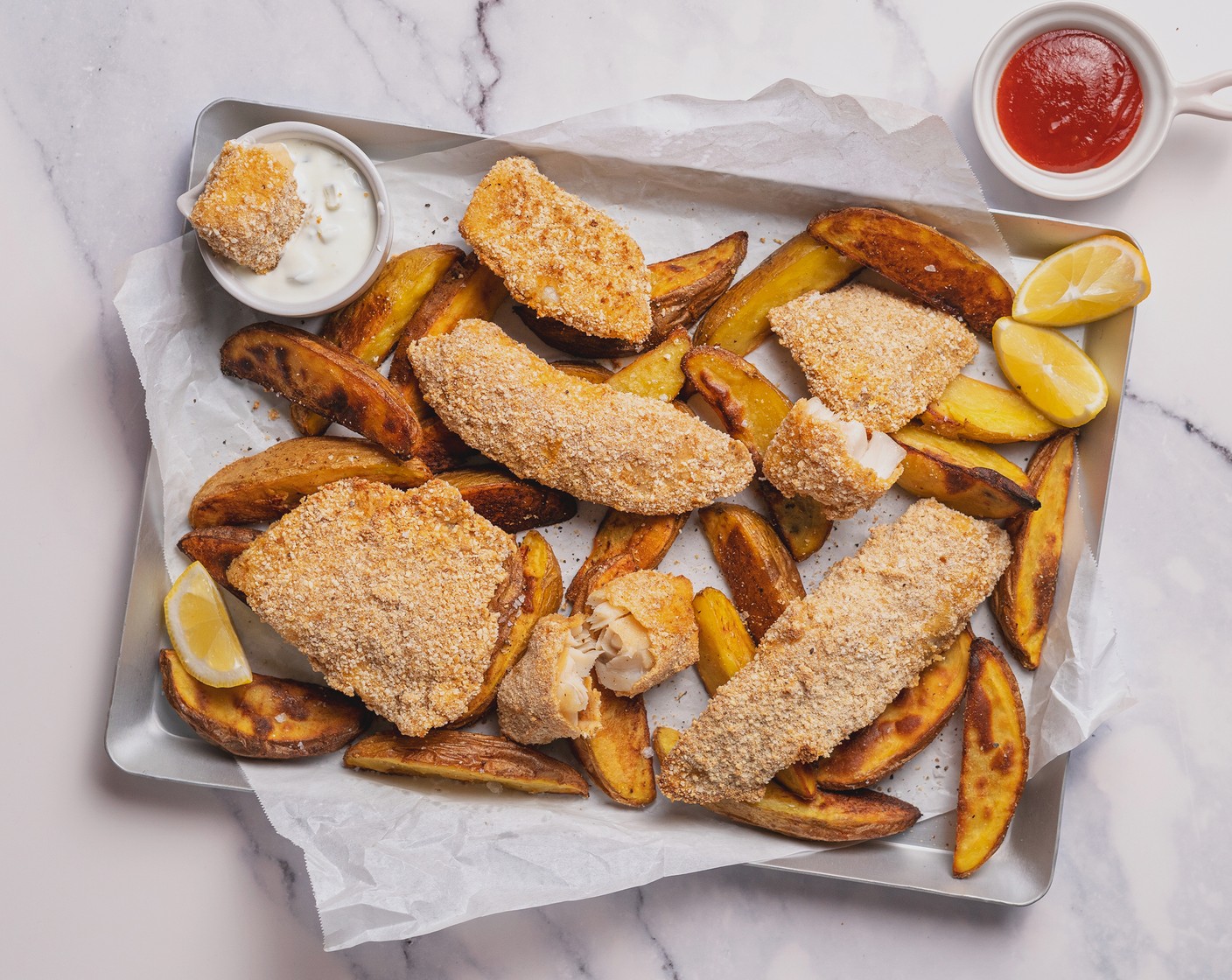 Sheet Pan Fish and Chips