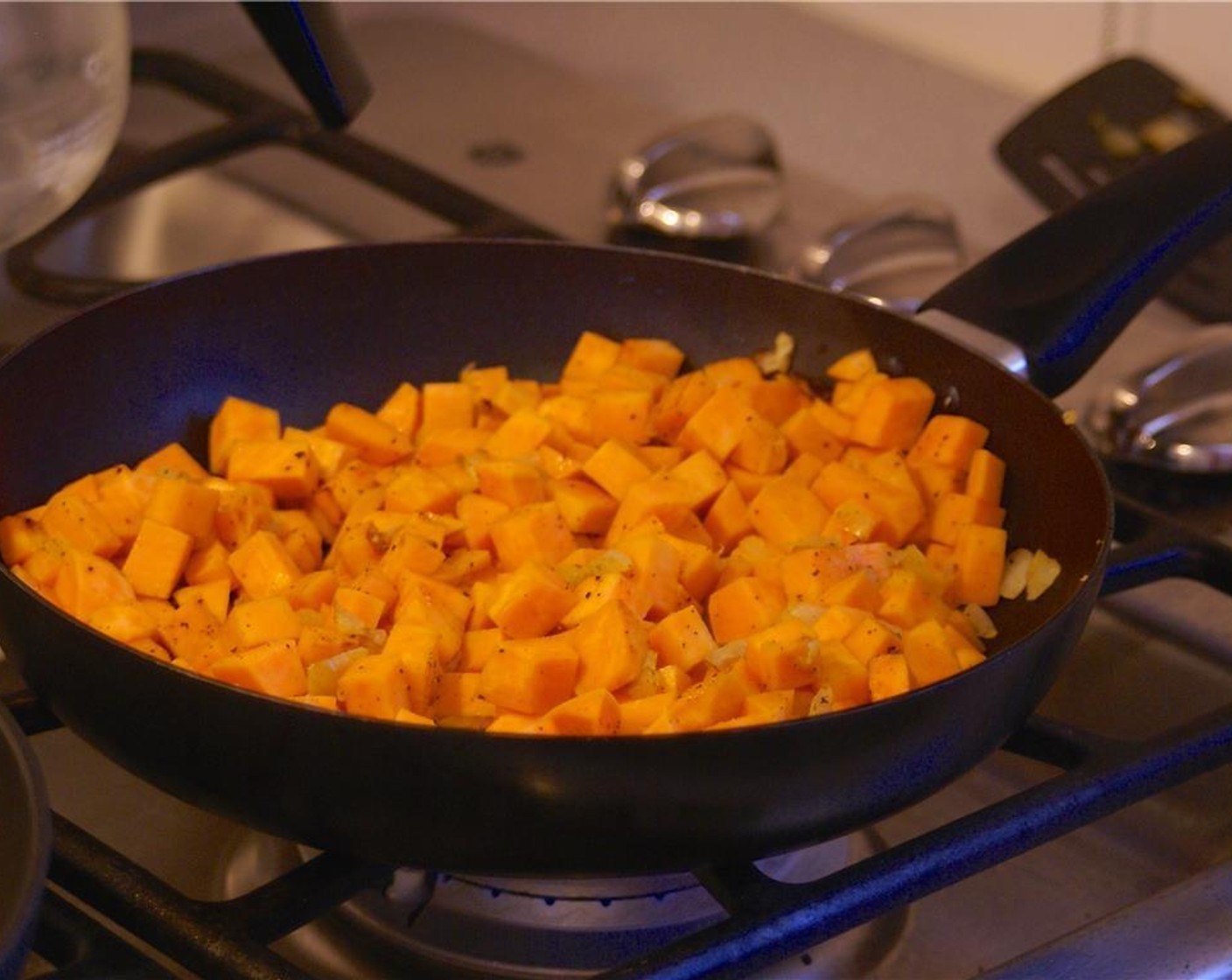 step 2 Add Sweet Potato (1) and cook for 2-3 minutes.