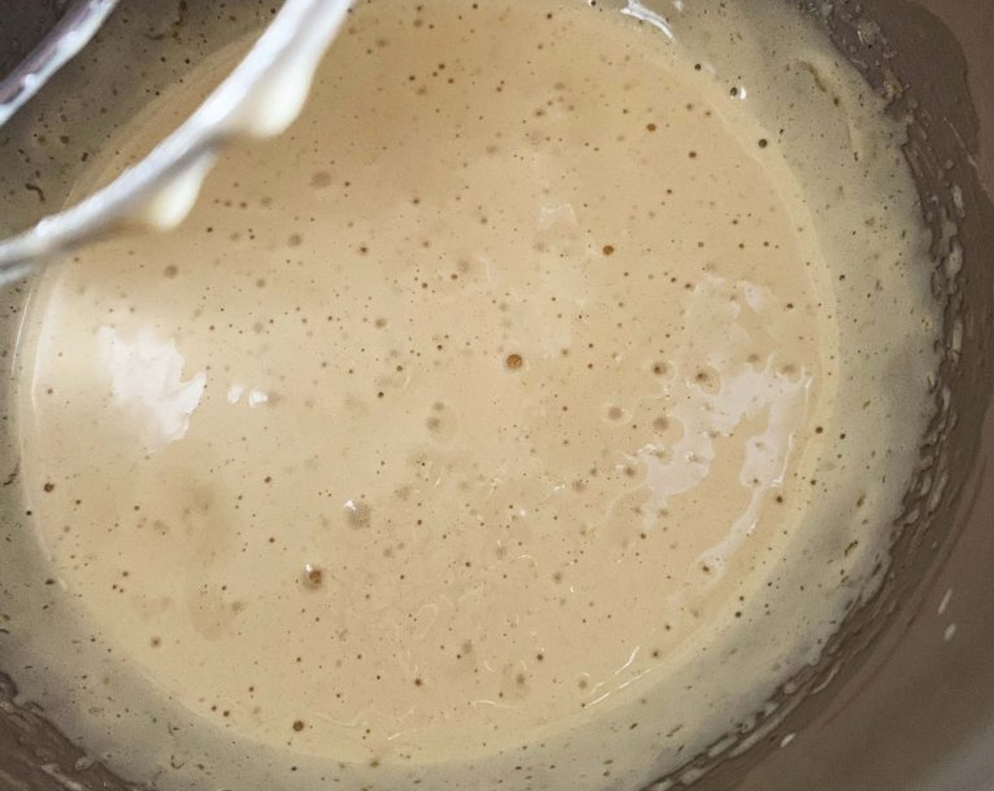 step 2 In a bowl, whip up Organic Eggs (2) and Coconut Sugar (1/2 cup) with an electric mixer until light in color and foamy.