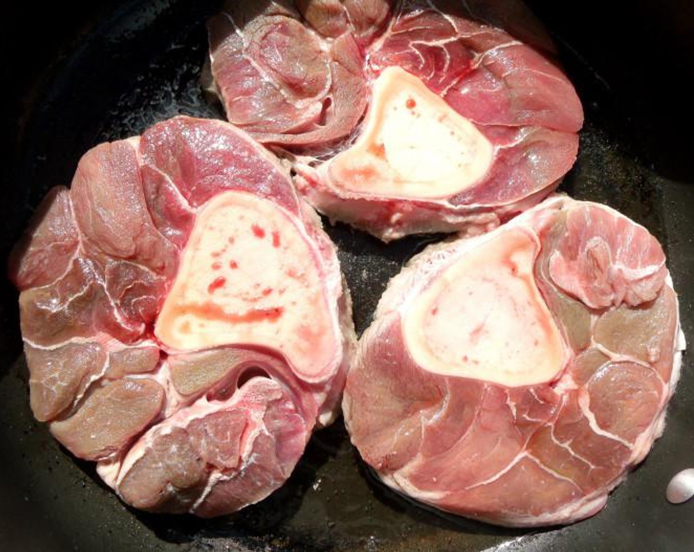 step 1 Season Beef Shank (3 slices) with Kosher Salt (to taste) and Cayenne Pepper (to taste).