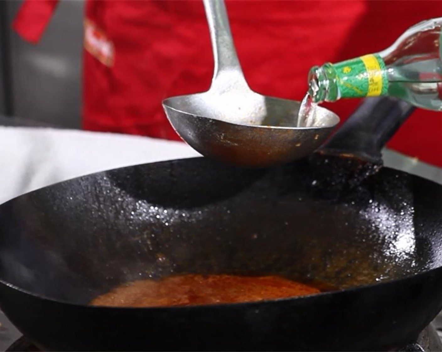 step 5 Add Piri Piri Chilli (to taste), Rice Vinegar (8 fl oz), Tomato Bisque (1/2 cup), and Campbell's Borsch Condensed Soup (1/3 cup), and bring to a simmer. Season with Salt (to taste) if needed.