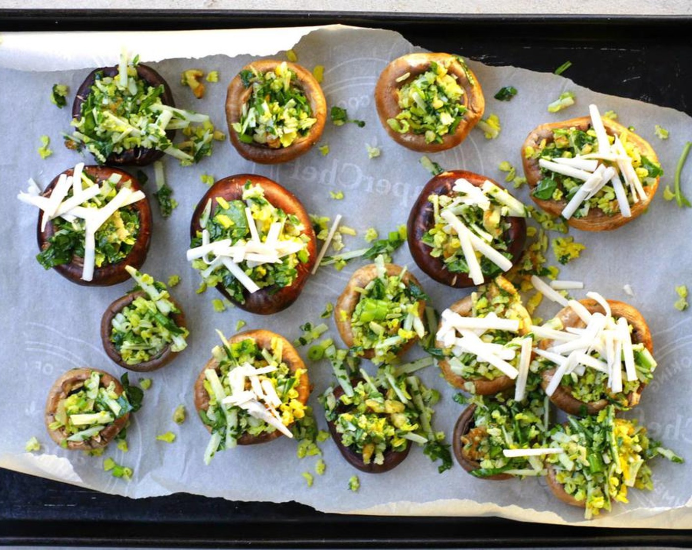 step 5 Put the mushrooms in the oven and bake for about 15 to 20 minutes or until the cheese has melted nicely.