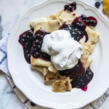Blueberry Blintz with Lemon Cream Filling Recipe | SideChef