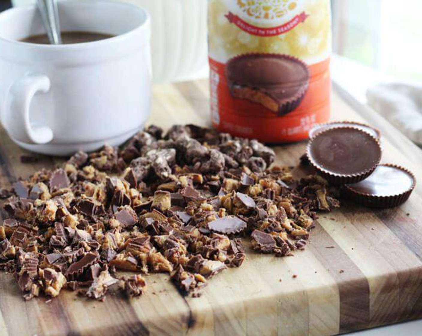 step 5 Chop Reese's Peanut Butter Cups (8) into small pieces.