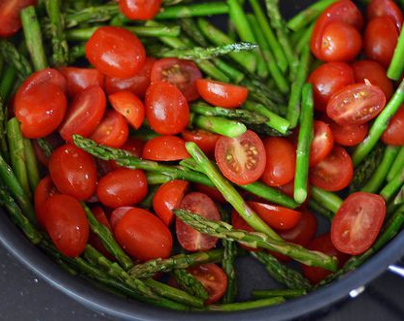 step 6 Add the Cherry Tomatoes (2 cups) and cook mixture another 2 to 3 minutes.