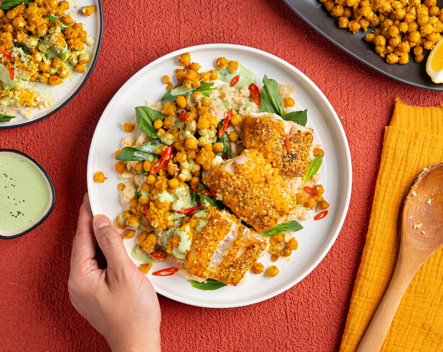 Curried Cod and Chickpeas with Cauliflower Rice