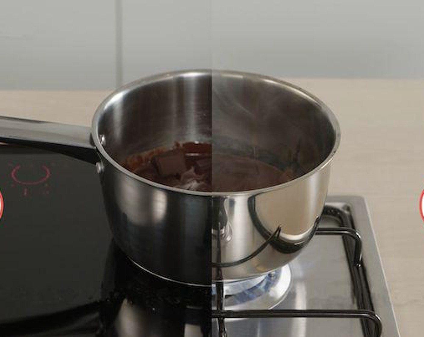 step 2 Induction allows you to provide a consistent, low temperature perfect for melting. So say goodbye to extra dishes and water baths. It also heats up your cookware directly, is 30% more efficient than gas, and helps keep your kitchen cool.