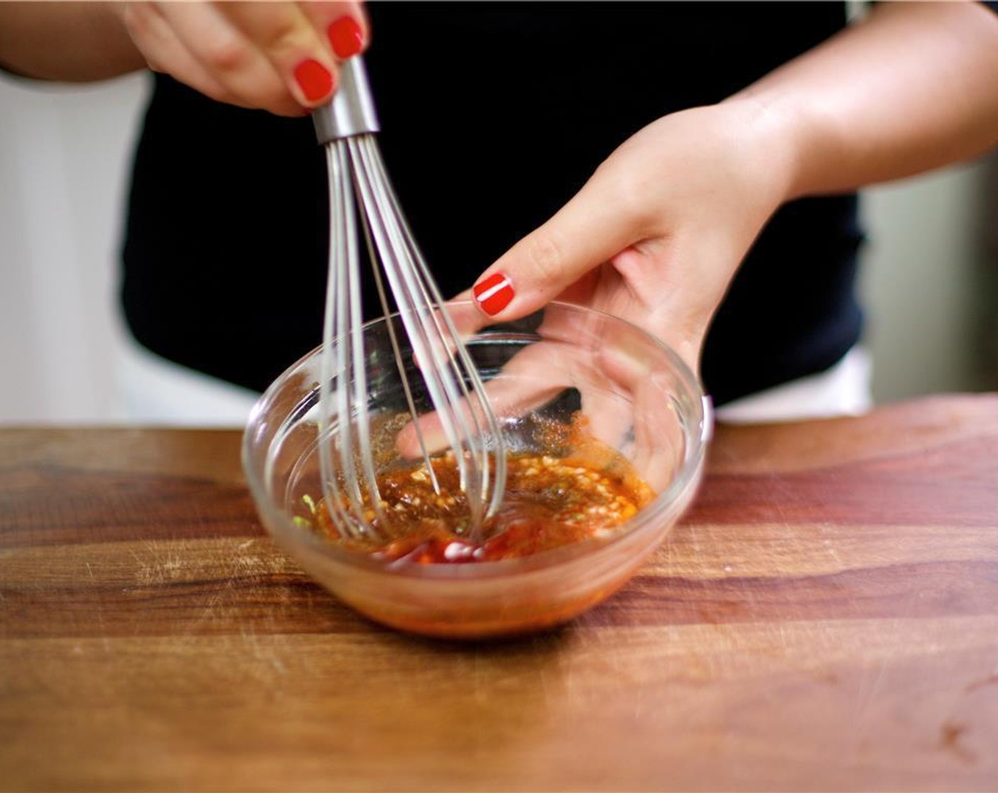 step 4 In the bowl with the garlic and lime, add Balsamic Vinegar (2 tsp), Honey (1 Tbsp), Ground Cumin (2 tsp), Worcestershire Sauce (1 Tbsp), Ground Black Pepper (1/4 tsp), Cayenne Pepper (1/4 tsp), and one tablespoon of oil. Whisk until thoroughly combined.