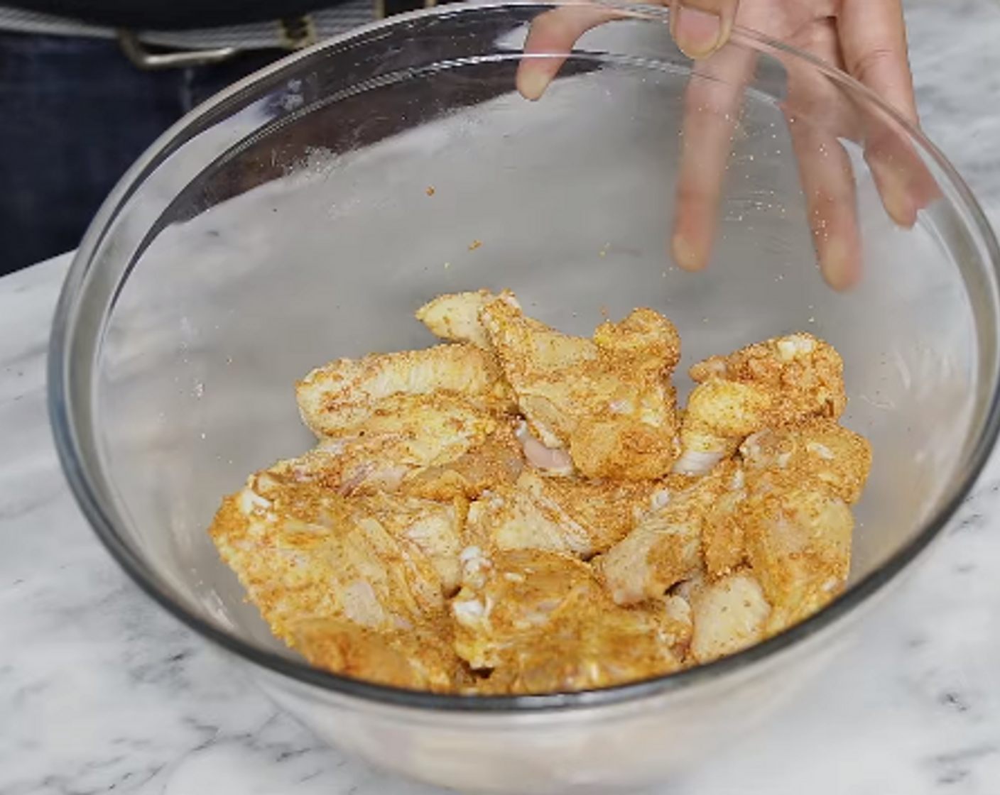 step 2 In a large bowl, toss the Chicken Drumette (1 lb) and Chicken Wing (1 lb) with Baking Powder (1 Tbsp), Paprika (1 tsp), McCormick® Garlic Powder (1/2 Tbsp), Onion Powder (1/2 Tbsp) , Black Ground Black Pepper (to taste) and Salt (1 tsp).