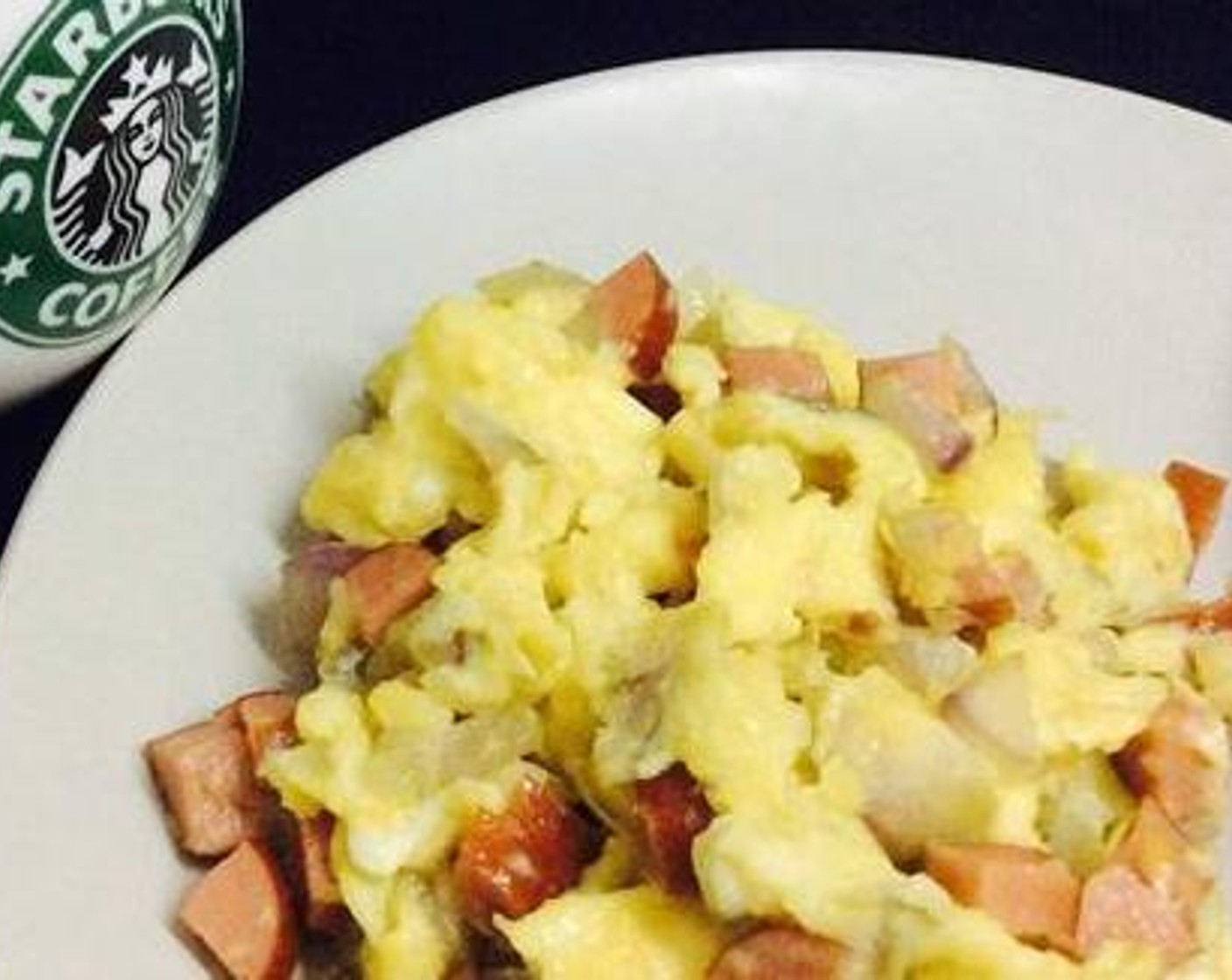 Scrambled Eggs with Onion and Sausage