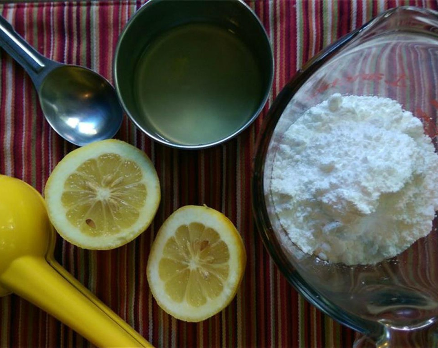 step 9 For the glaze, mix the Powdered Confectioners Sugar (1 cup) and Lemon Juice.
