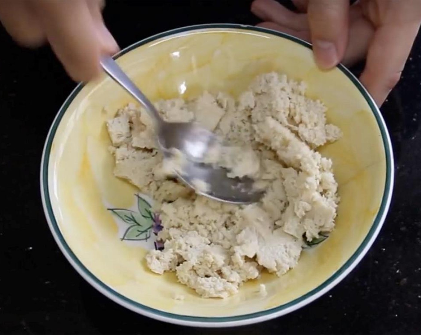 step 1 Freeze Extra Firm Tofu (3.5 oz). Squeeze it dry. Crumble it until it resembles mince.