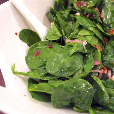 Spinach and Bacon Salad with Quick Pickled Shallots Recipe | SideChef
