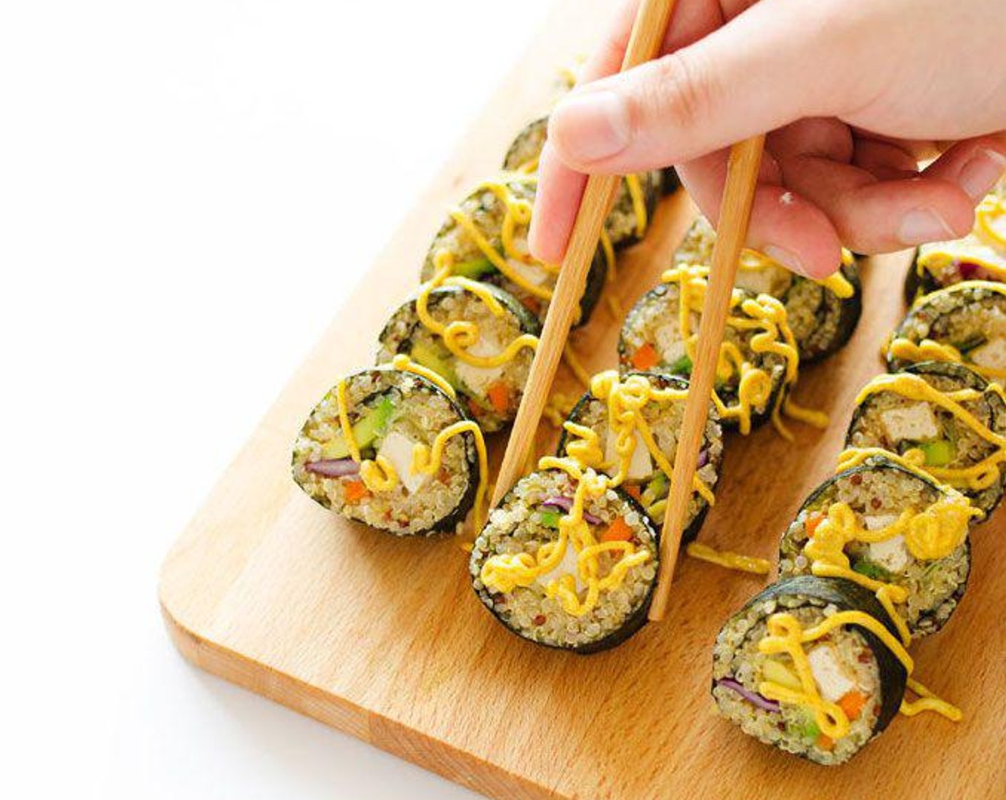 Coconut Tempura Tofu Sushi with Quinoa Rice