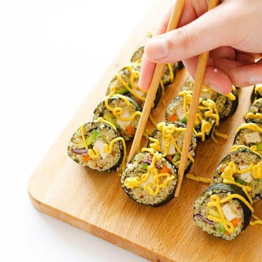 Coconut Tempura Tofu Sushi with Quinoa Rice Recipe | SideChef