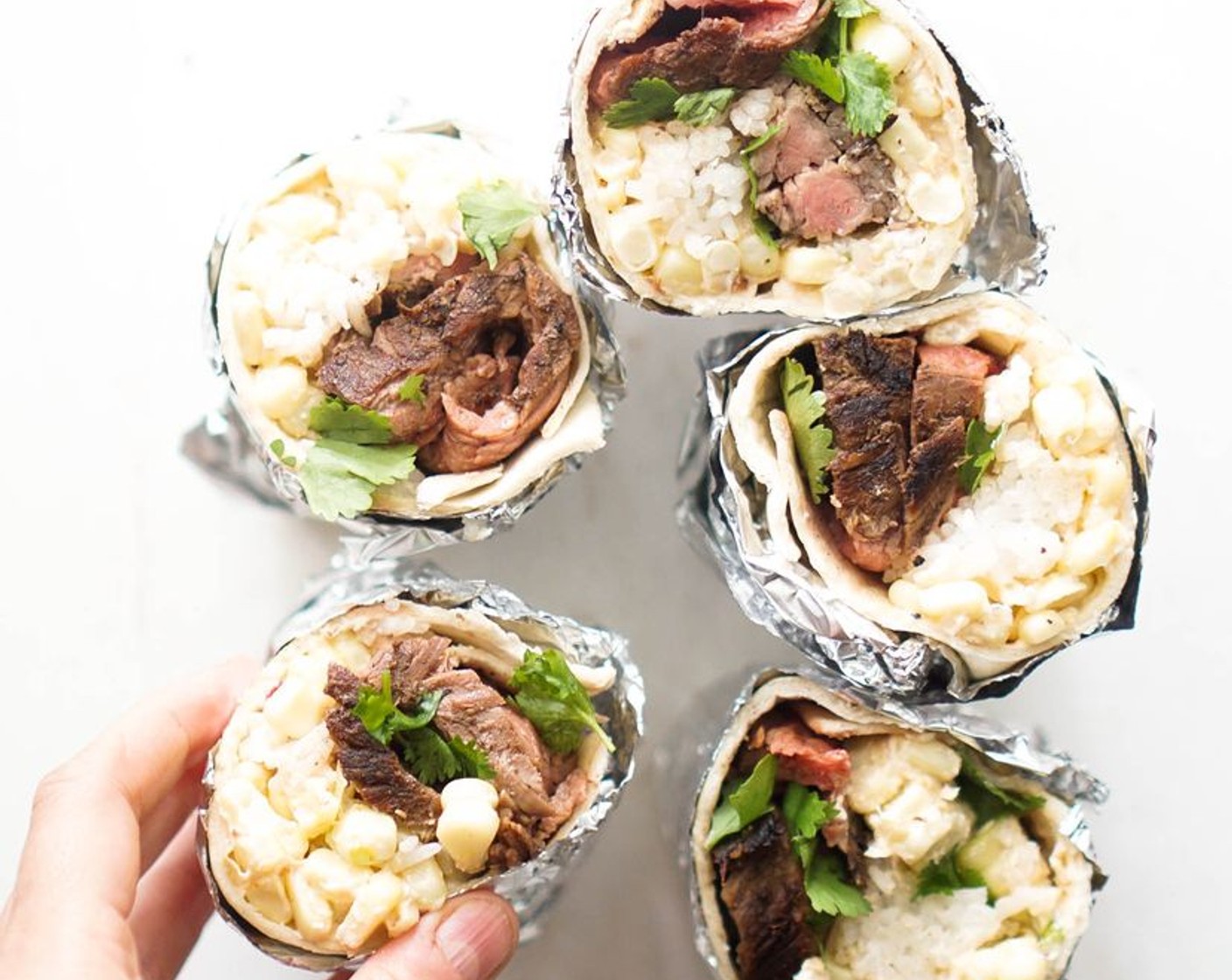 Carne Asada and Elote Burrito