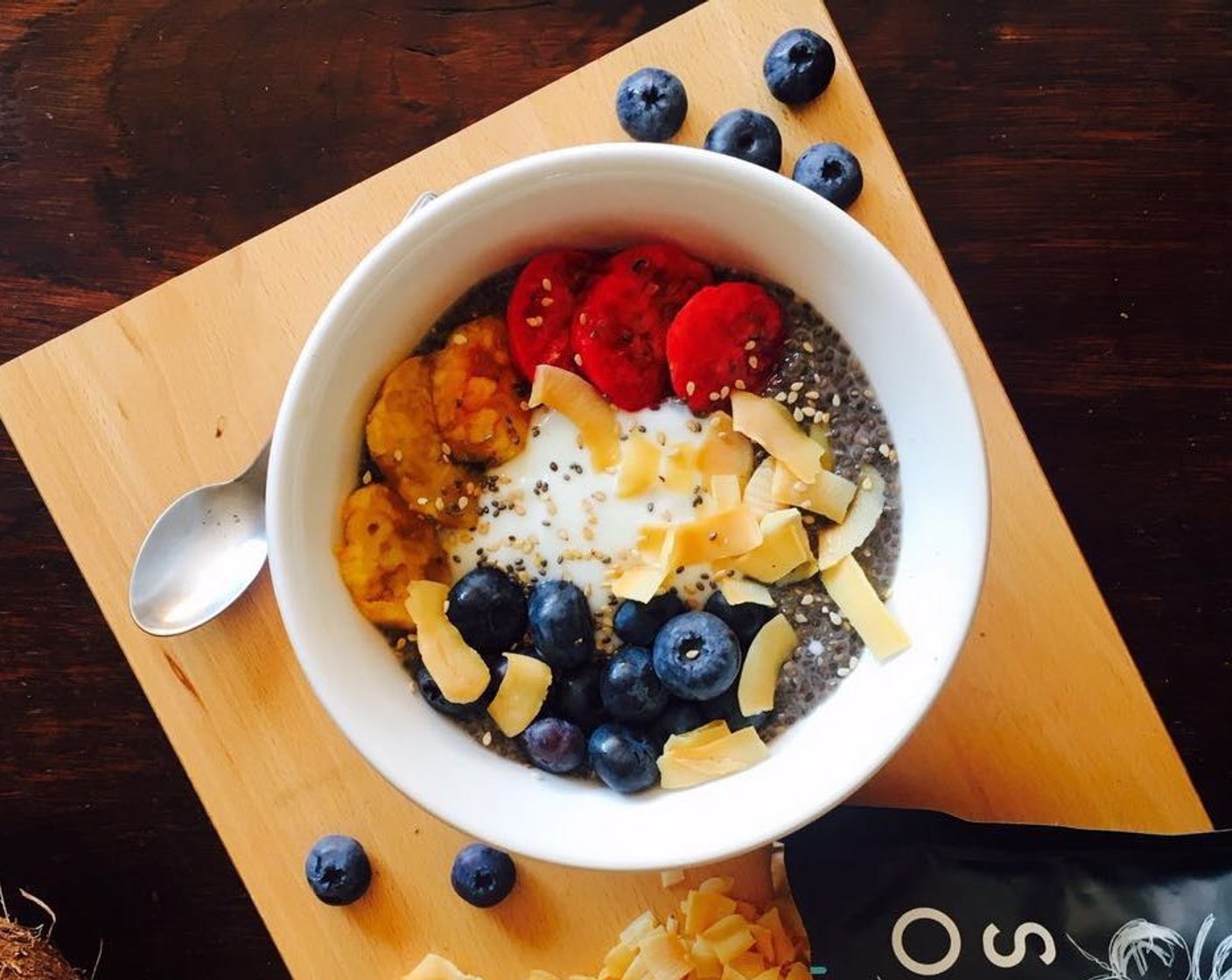 Basmati Rice Milk Chia Pudding with Coconut Chips