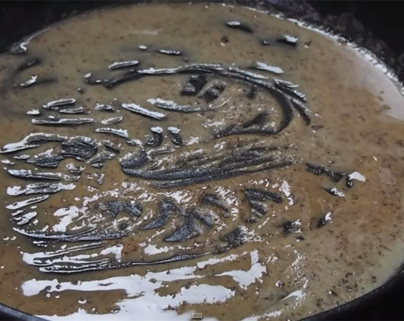 step 3 In the same skillet, use the reserved bacon grease and sprinkle in Unbleached All Purpose Flour (4 Tbsp) Whisk together for 3-5 minutes. The fat will absorb the flour to create a roux. Cooking will cook off the raw flour flavor.