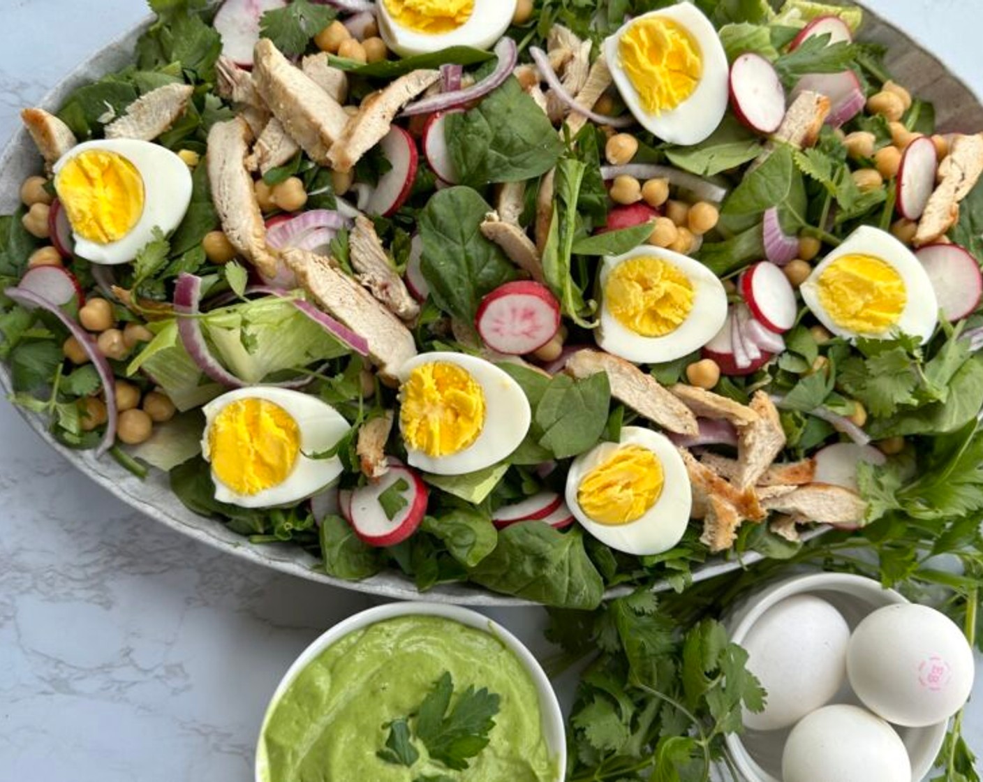 step 3 When serving, top salad with dressing.