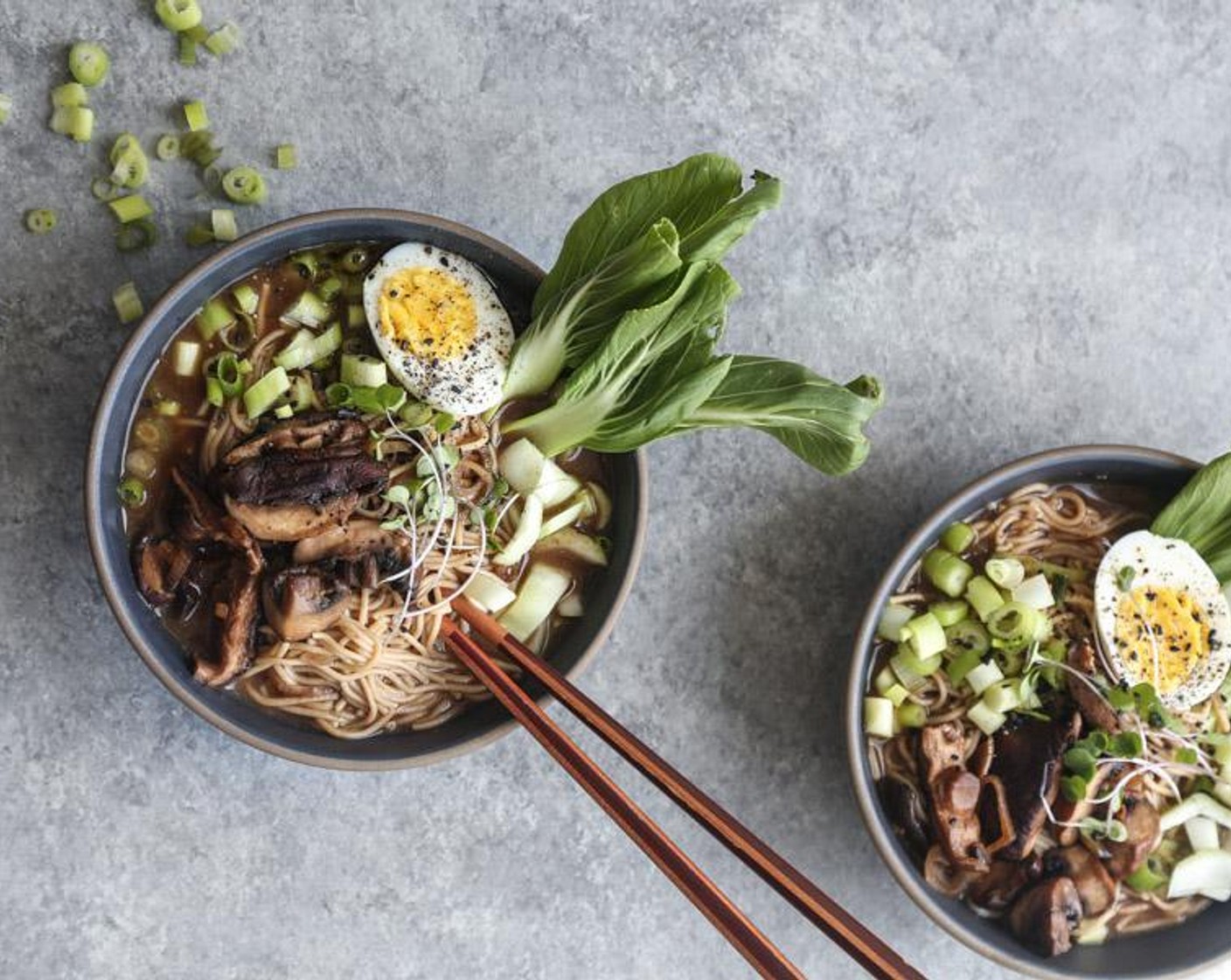 Gluten-Free, Vegetarian Miso Mushroom Ramen with Bok Choy