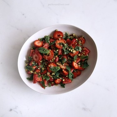 Watermelon, Strawberries, Pistachios, Honey & Mint Recipe | SideChef