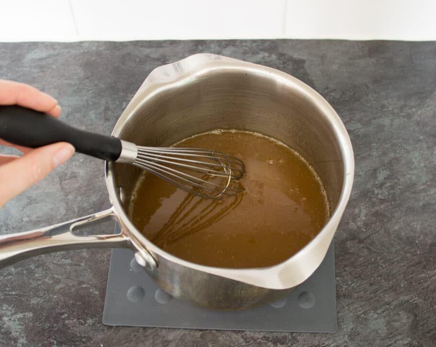 step 5 Whisk in the Non-Fat Milk (1/4 cup) and Vanilla Extract (1 tsp).