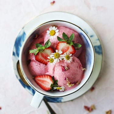 Whole30 Strawberry Coconut Ice Cream Recipe | SideChef