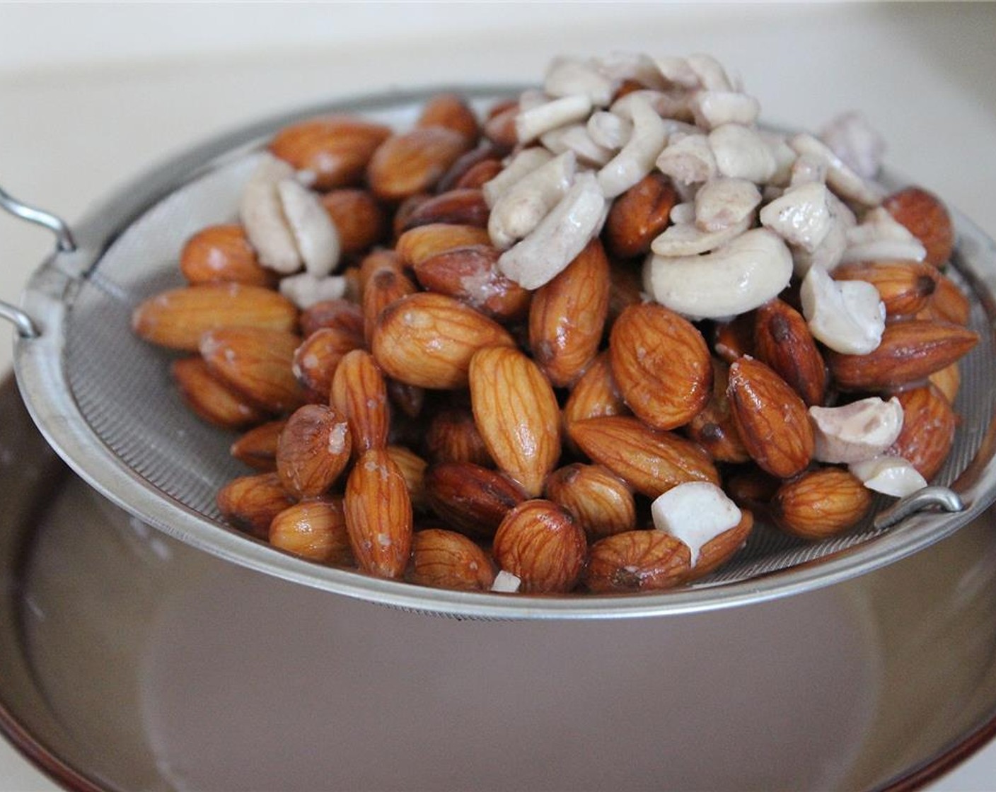 step 1 To make your own cream, start by soaking the Cashew Nuts (1/4 cup) and Almonds (3/4 cup) overnight. Separate the cashews from the almonds. Reserve 3 tablespoons of the water they were soaking in.