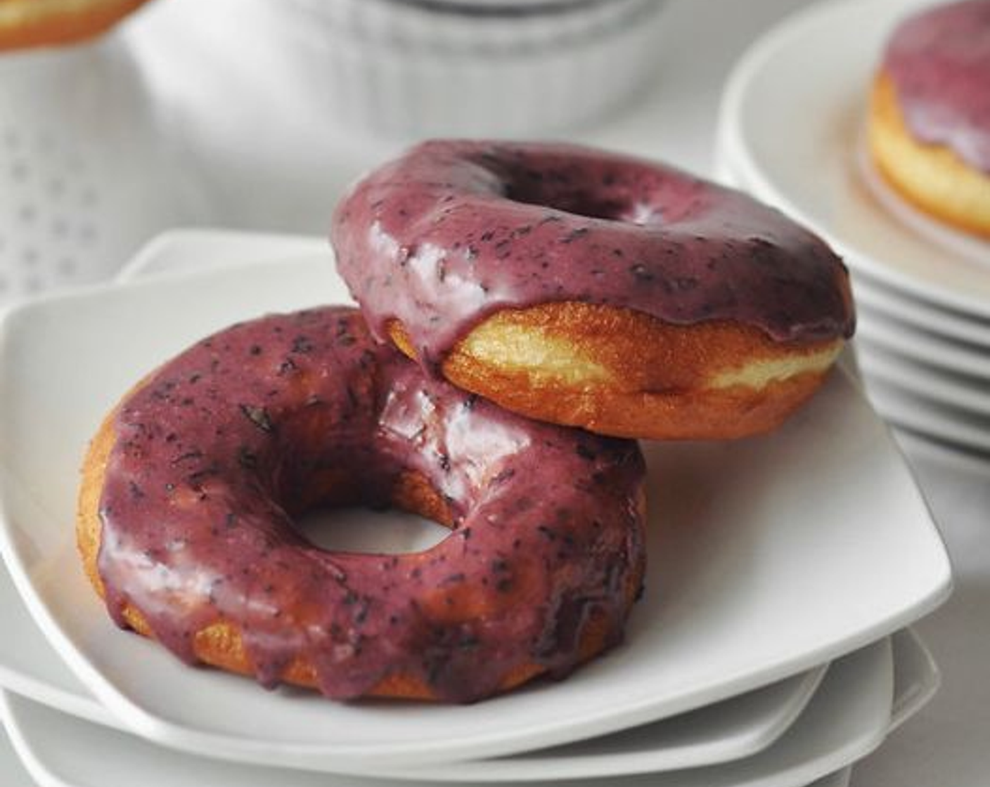 Bourbon Blueberry Basil Doughnuts