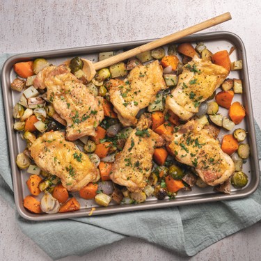 Oven Roasted Chicken Thighs with Root Vegetables Recipe | SideChef
