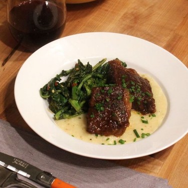 Barbecue Braised Short Ribs with Cauliflower Grits Recipe | SideChef