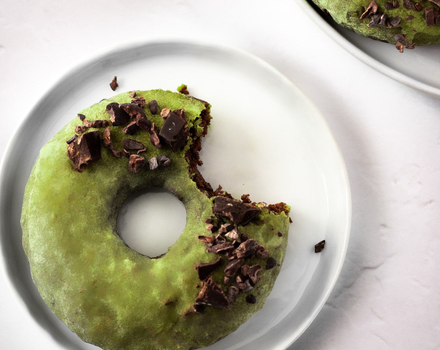 Chocolate Matcha Almond Flour Donuts