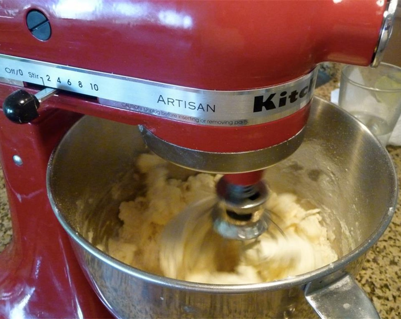 step 2 Add your butter, cream cheese, and Greek Yogurt (1/3 cup) and blend until you have a crumbly dough.