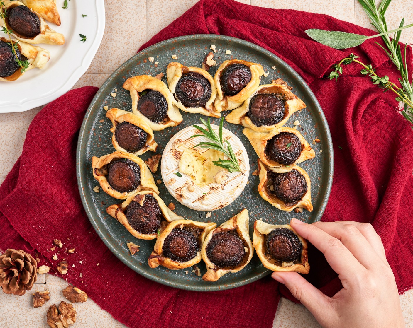 Mushroom Wreath with Brie