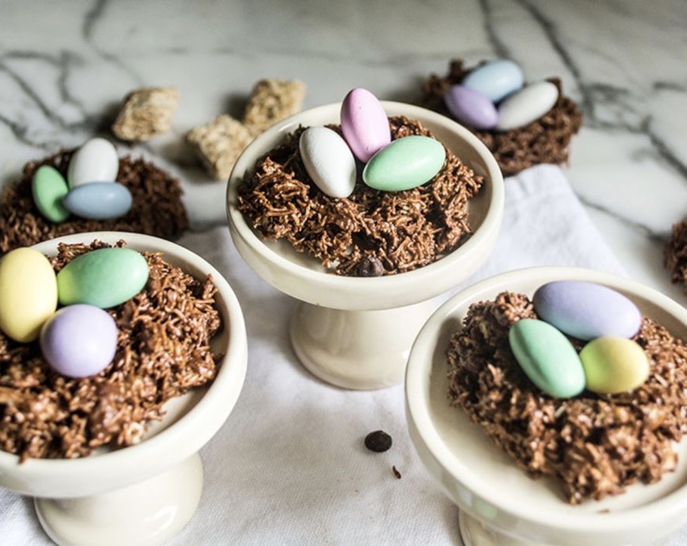 No-Bake Chocolate Peanut Butter Bird's Nest Cookies