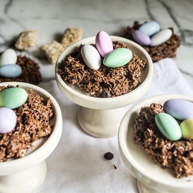 No-Bake Chocolate Peanut Butter Bird's Nest Cookies Recipe | SideChef