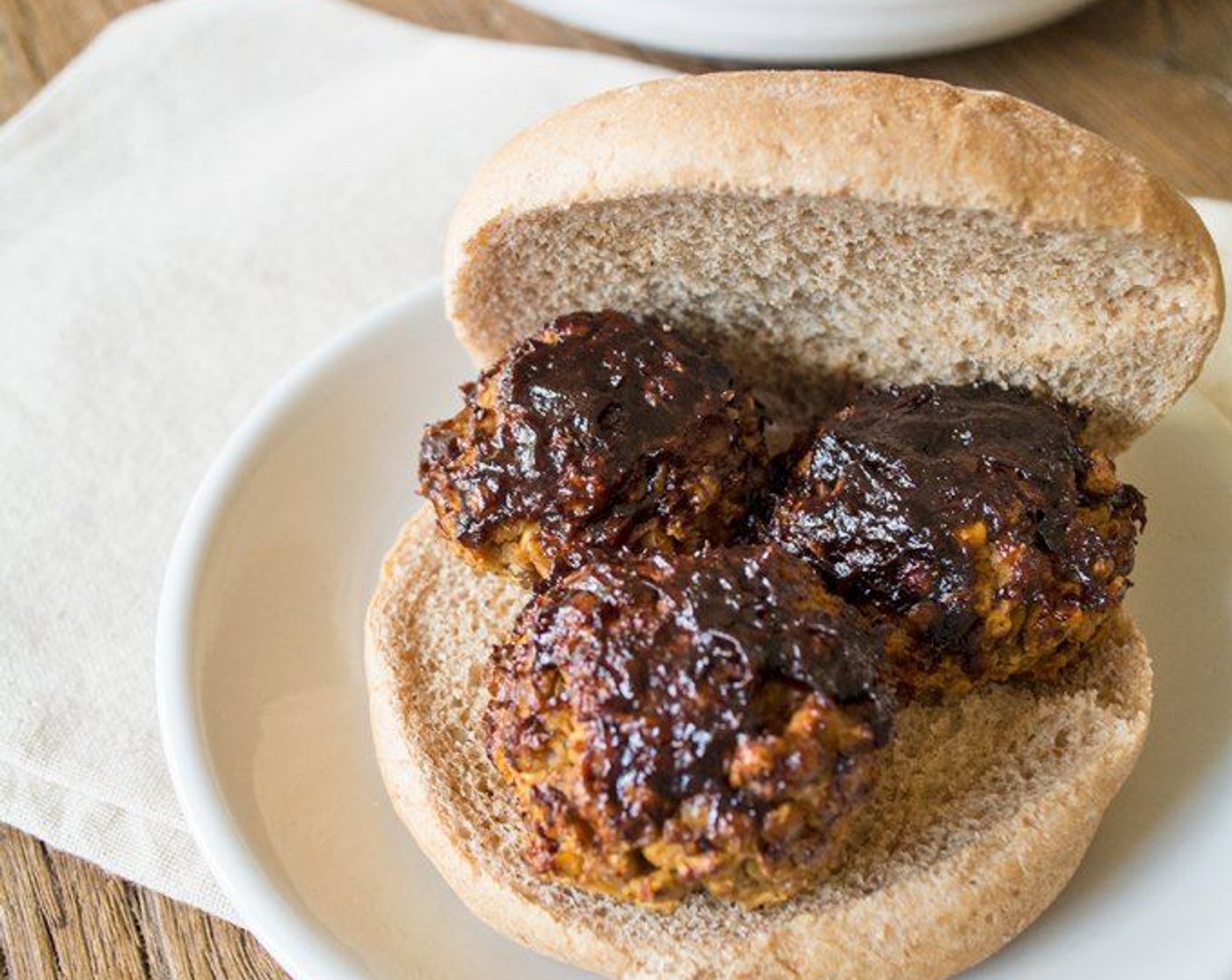 BBQ Lentil Meatballs with Feta Cheese