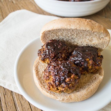 BBQ Lentil Meatballs with Feta Cheese Recipe | SideChef