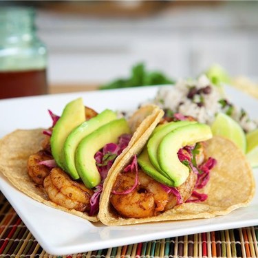 Ancho Shrimp Taco with Latin Slaw and Rice Recipe | SideChef