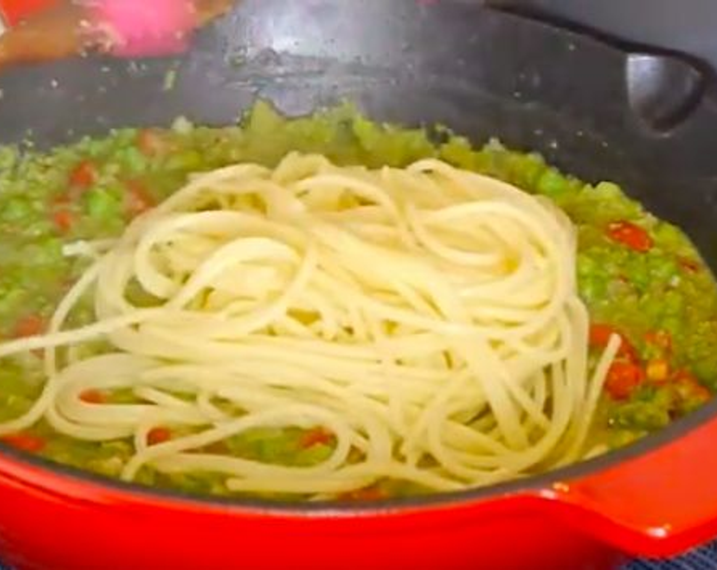 step 9 Once the pasta is cooked add it to the peas and mix. If the sauce is too thick add more pasta water. Mix and add the remaining 3 tbsp of peas, Mozzarella Cheese (to taste) and Parmigiano-Reggiano (to taste).