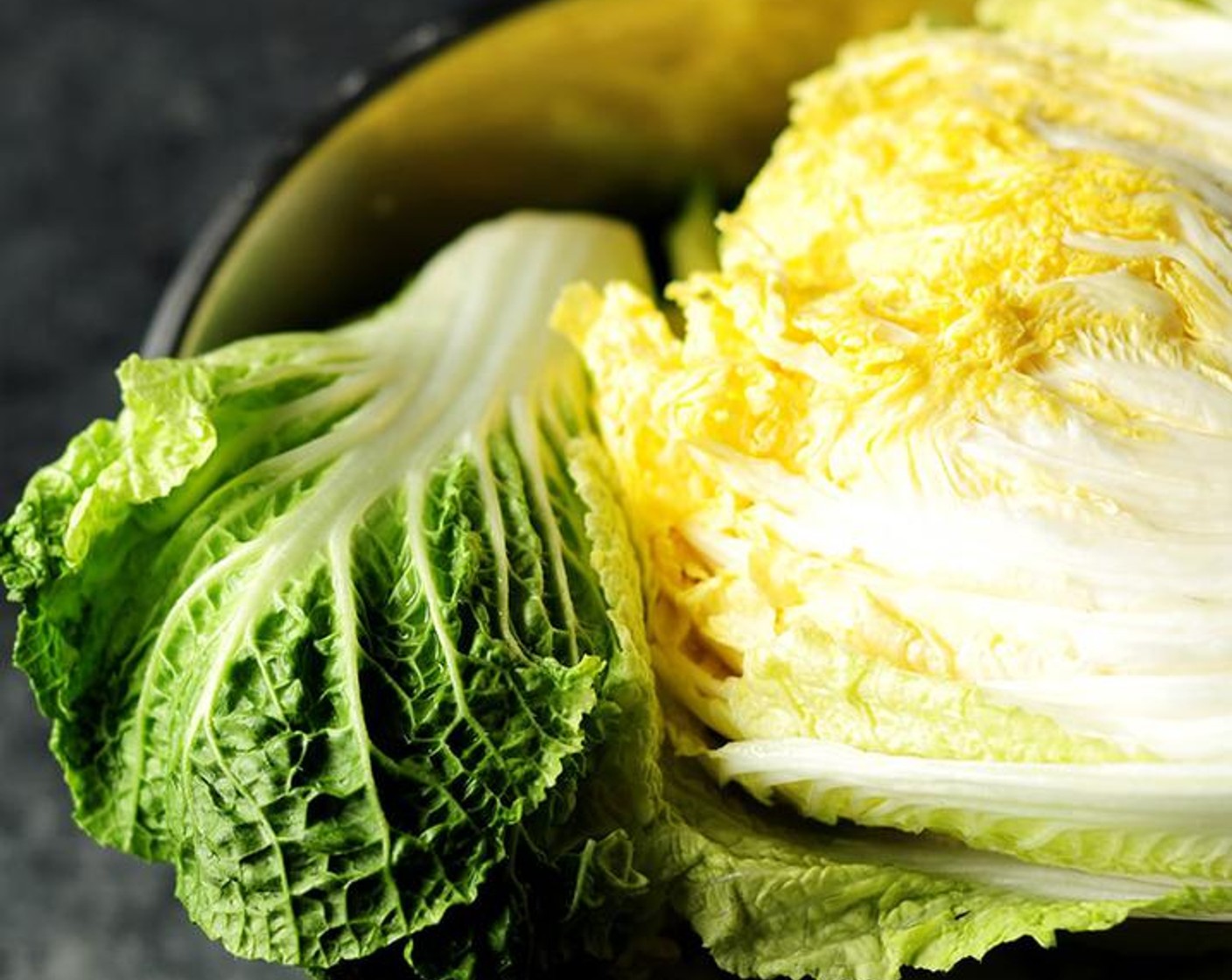 step 1 Trim the Napa Cabbage (4) cores and cut each cabbage in half.