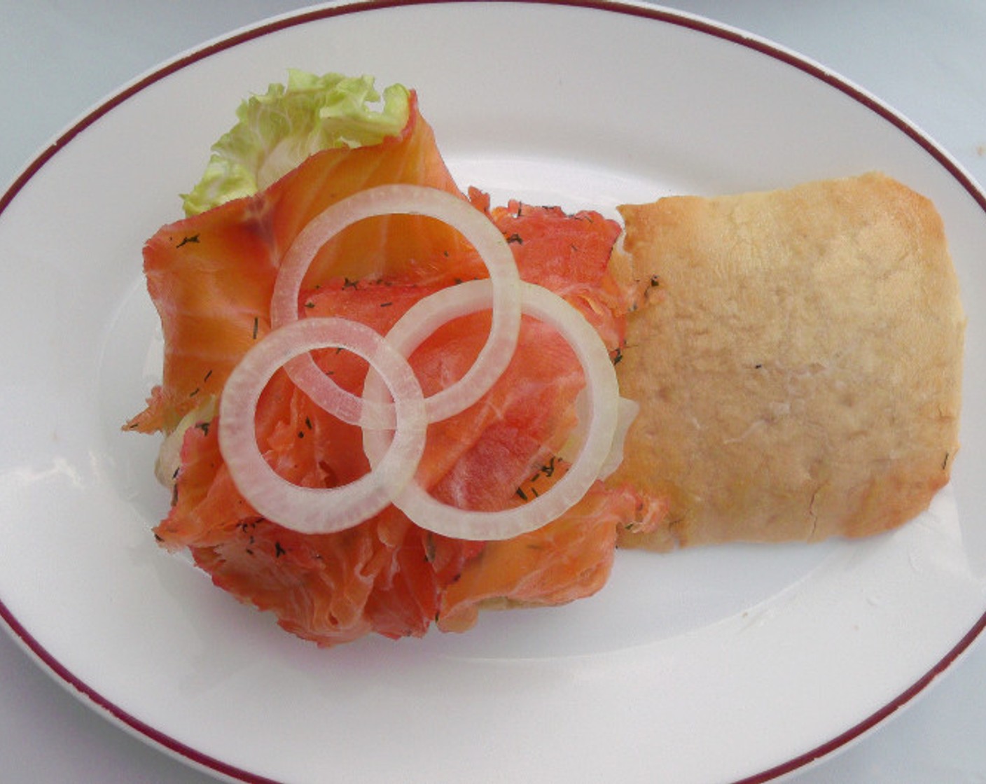 step 8 For the sandwiches, spread Ciabatta Bread (4) with Garlic and Herb Gourney Cheese (to taste), followed by Lettuce Leaves (to taste), Eggland's Best Classic Eggs (to taste), Capers (to taste), a thin slice of salmon and Onions (to taste). Enjoy!