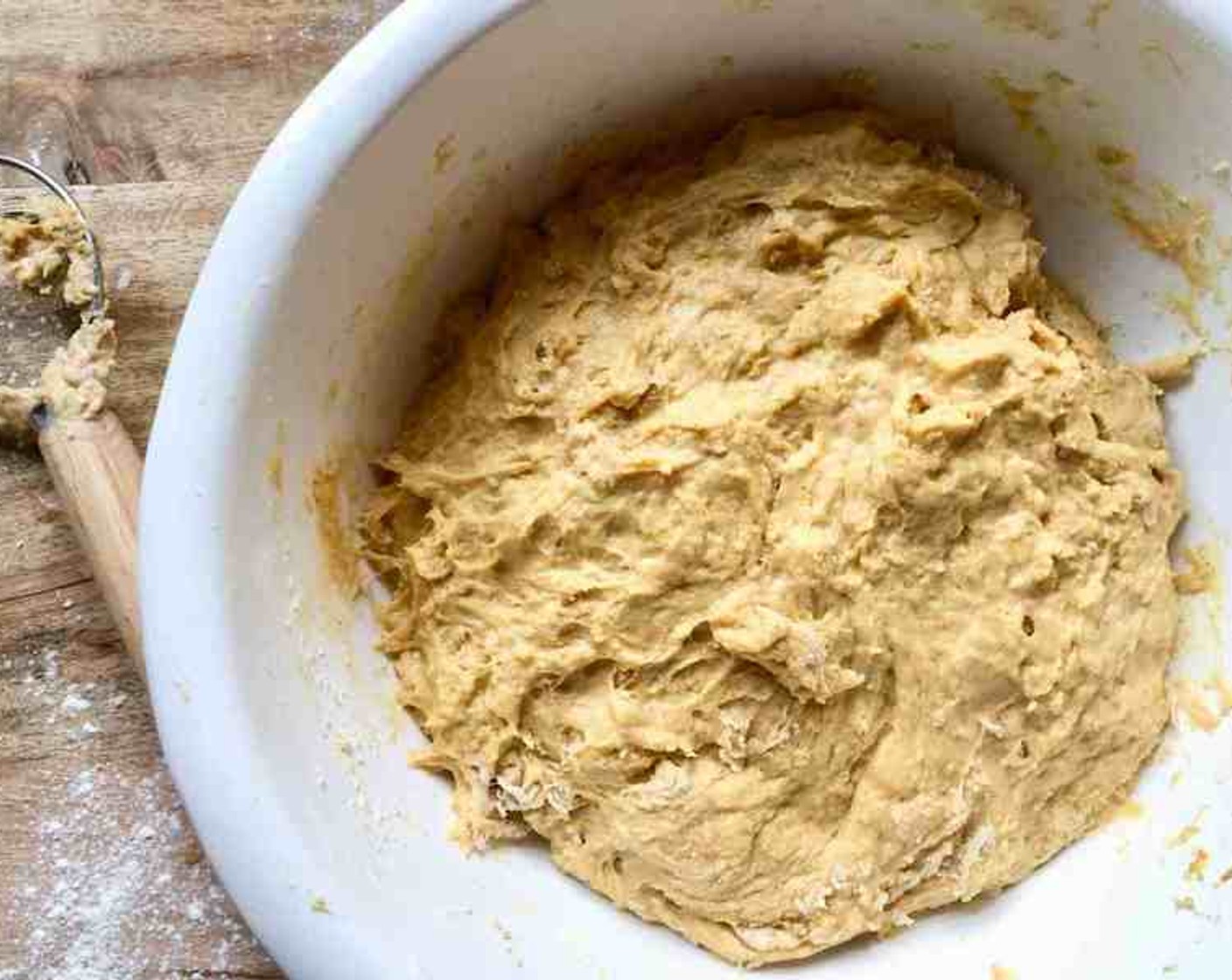 step 6 Transfer dough to a large, lightly greased storage container. Cover and chill overnight.