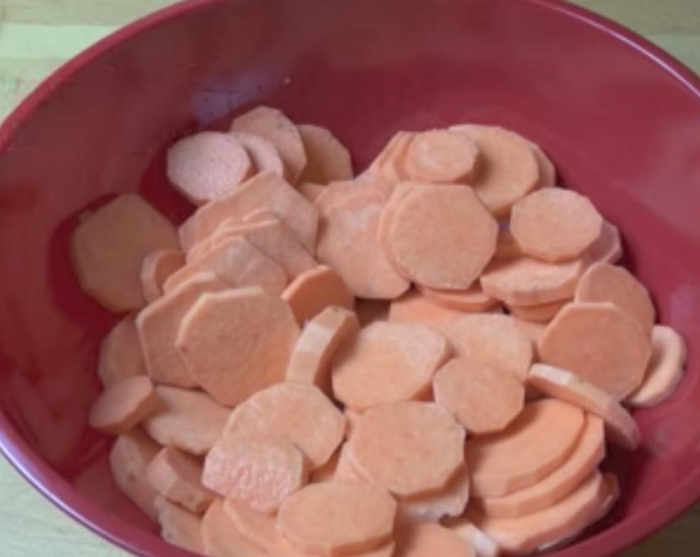 step 1 Peel and slice the Sweet Potatoes (2.2 lb) and put them into a bowl.